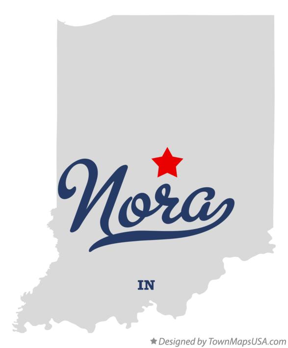 Map of Nora, IN, Indiana