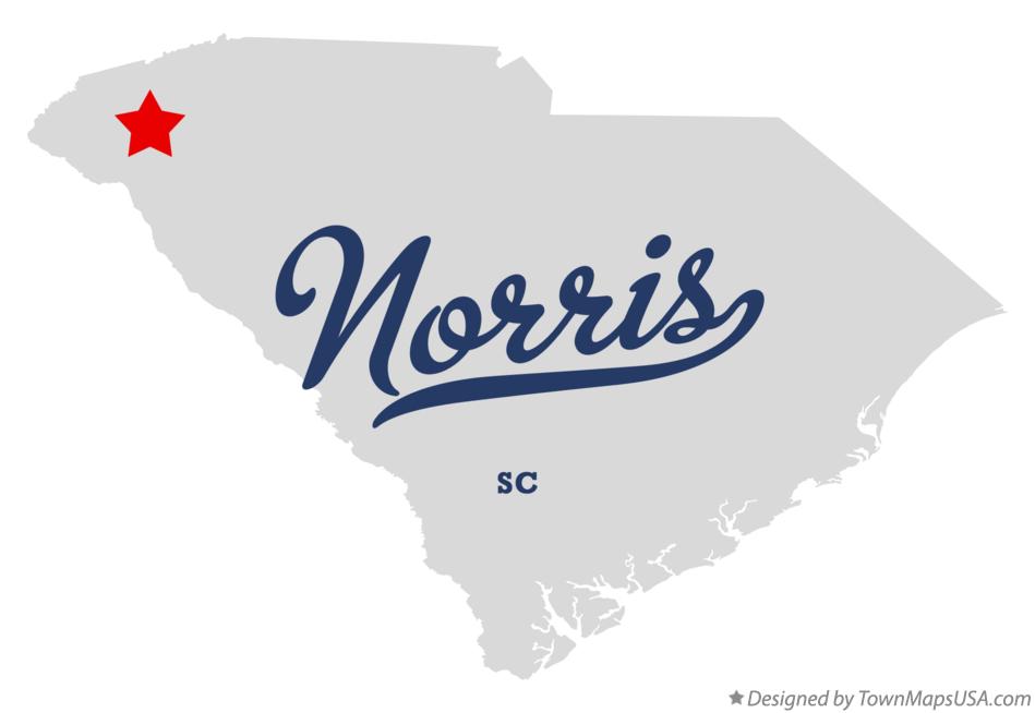 Map of Norris, SC, South Carolina