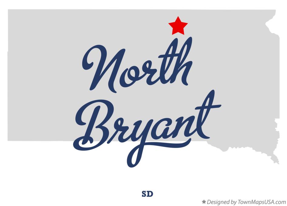 Map of North Bryant, SD, South Dakota