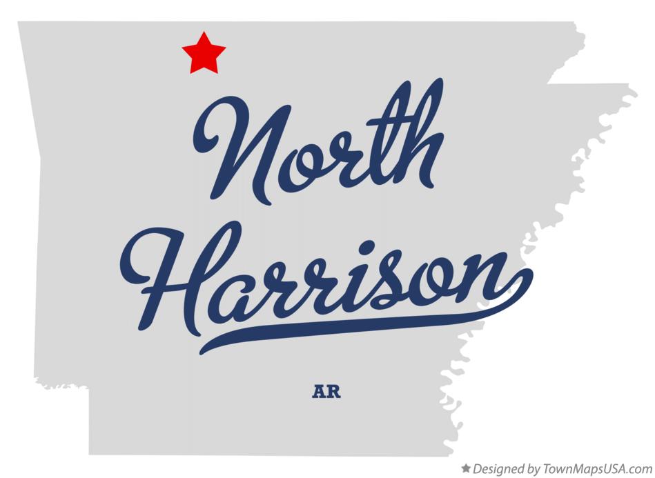 Map of North Harrison, AR, Arkansas