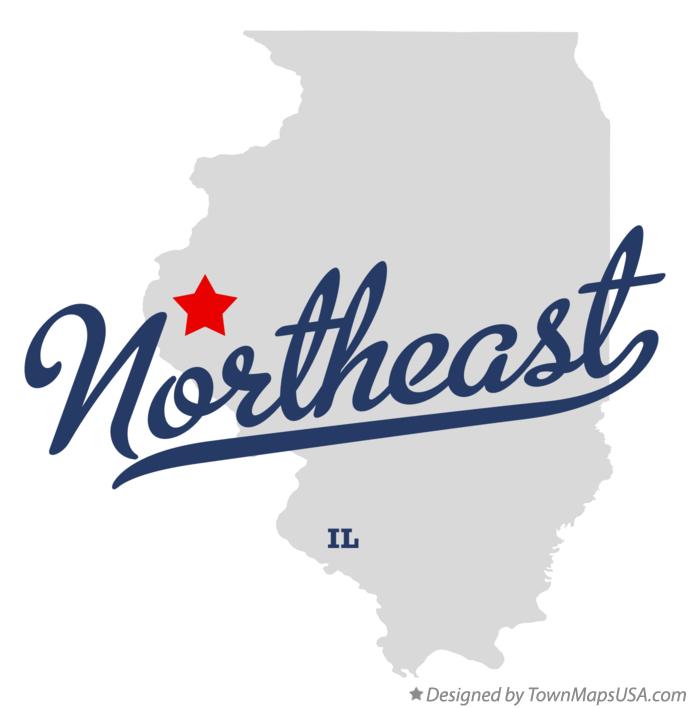 Map of Northeast, IL, Illinois