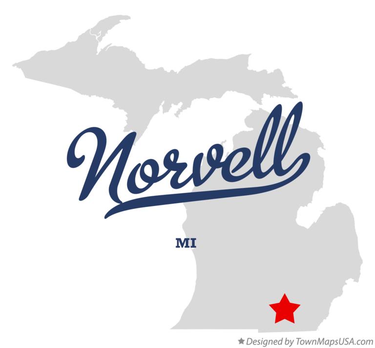 Map of Norvell, MI, Michigan