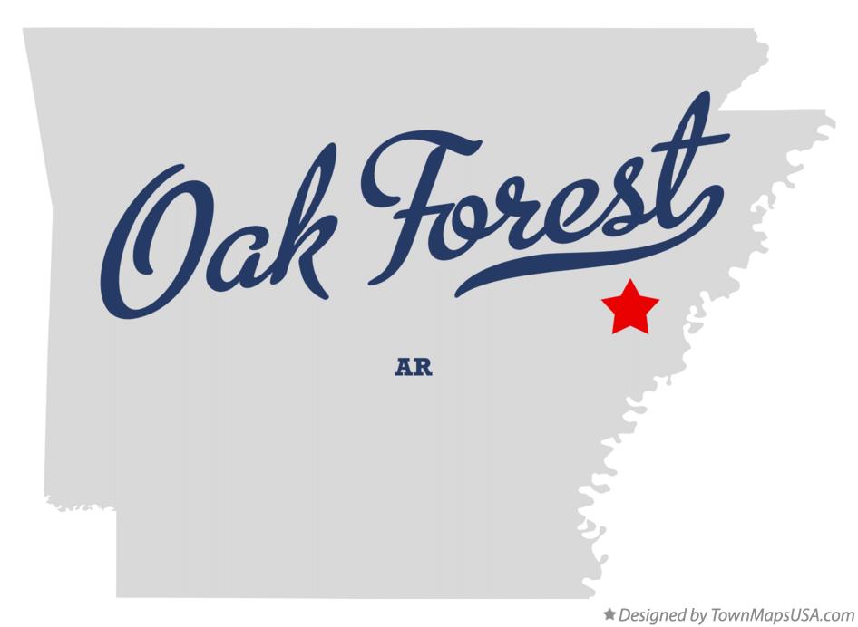 Map of Oak Forest, AR, Arkansas