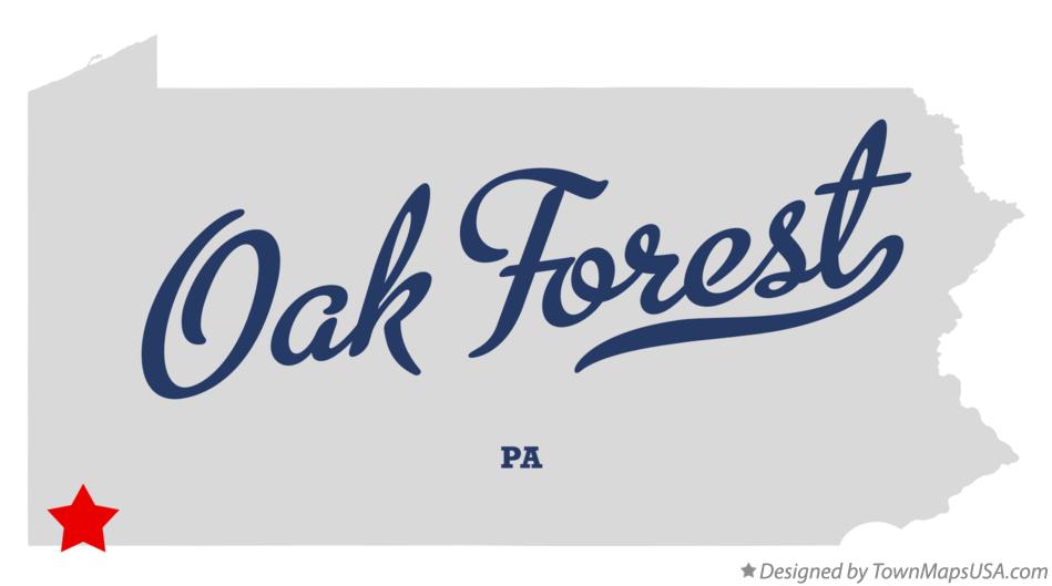 Map of Oak Forest, PA, Pennsylvania