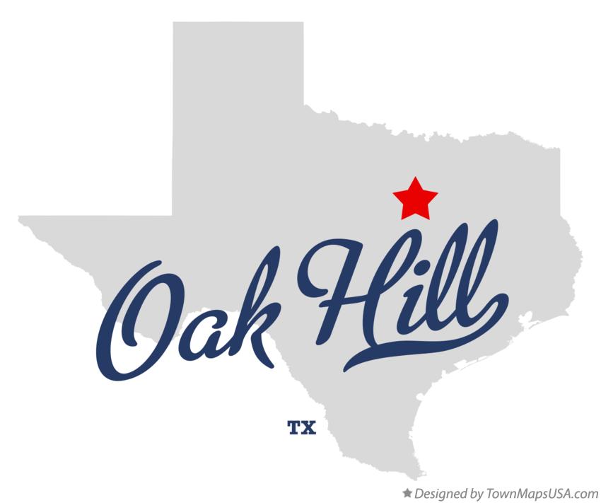Map of Oak Hill, Johnson County, TX, Texas