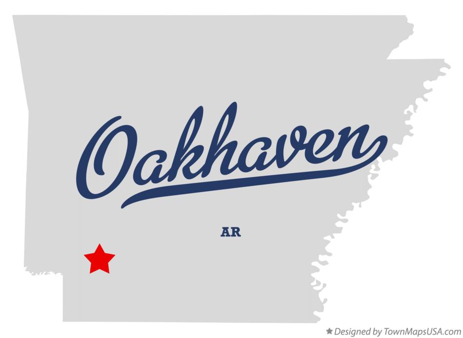 Map of Oakhaven, AR, Arkansas
