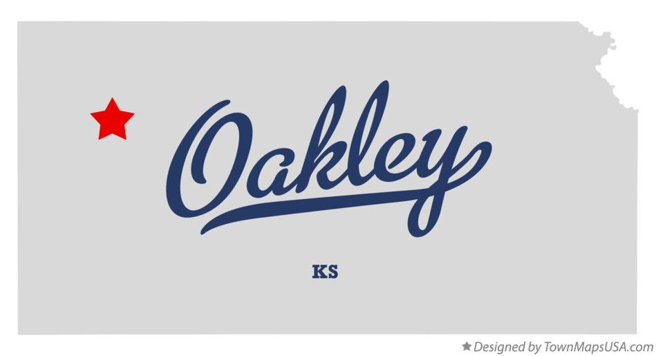 Map of Oakley, KS, Kansas