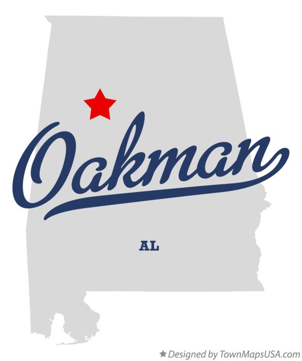 Map of Oakman, AL, Alabama