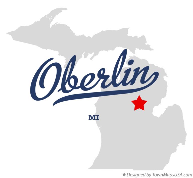Map of Oberlin, MI, Michigan