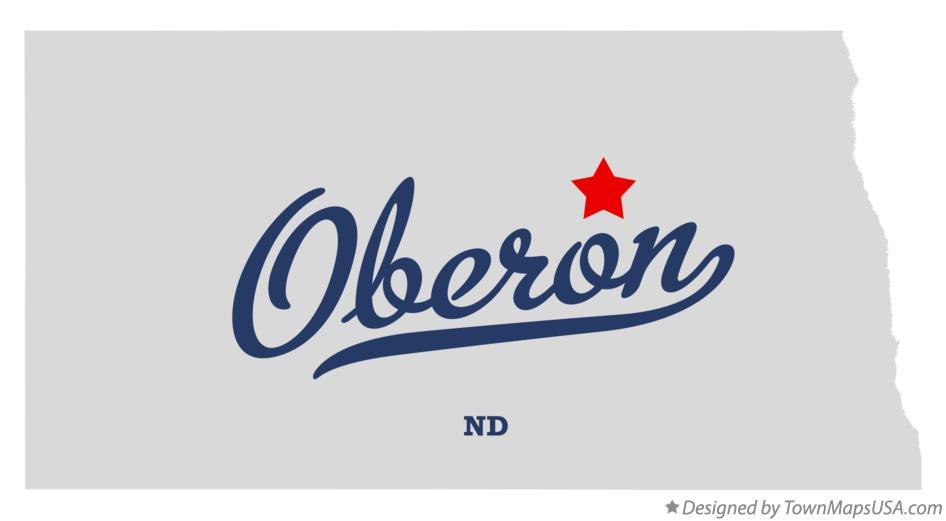 Map of Oberon, ND, North Dakota