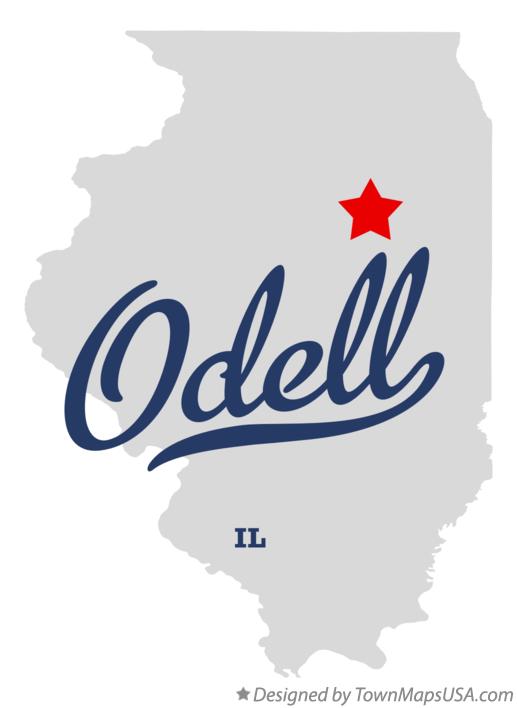 Map of Odell, IL, Illinois