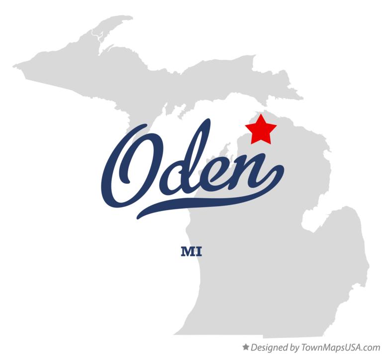 Map of Oden, MI, Michigan