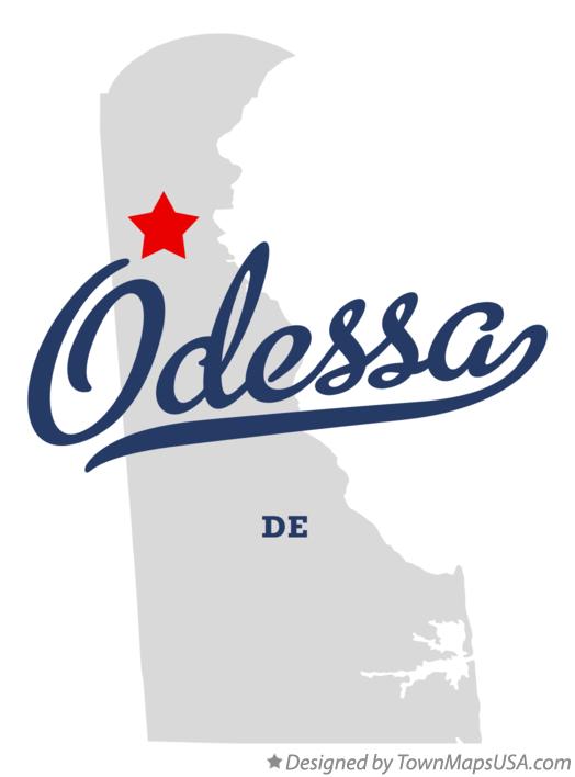 Map of Odessa, DE, Delaware