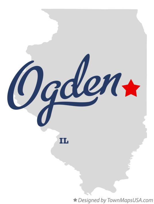 Map of Ogden, IL, Illinois