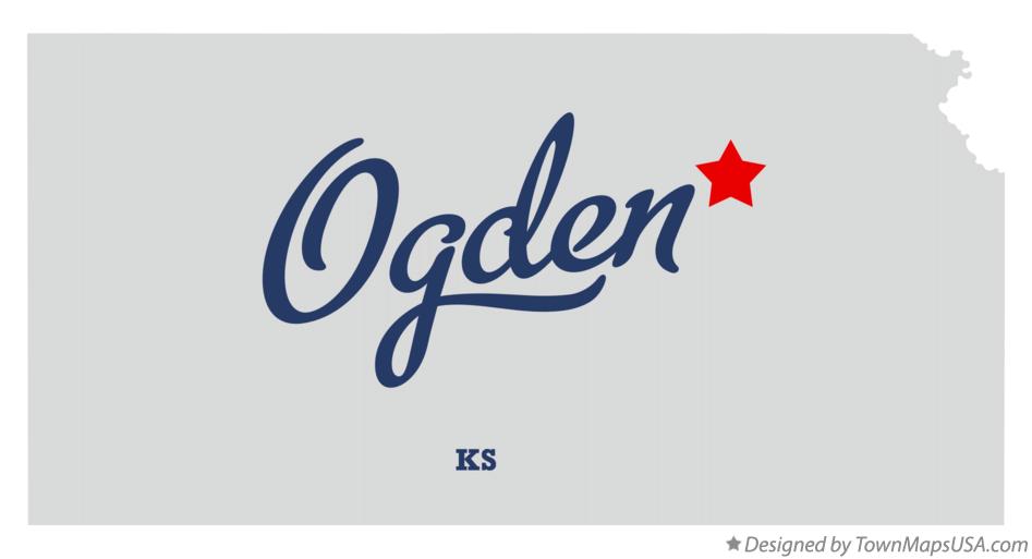 Map of Ogden, KS, Kansas