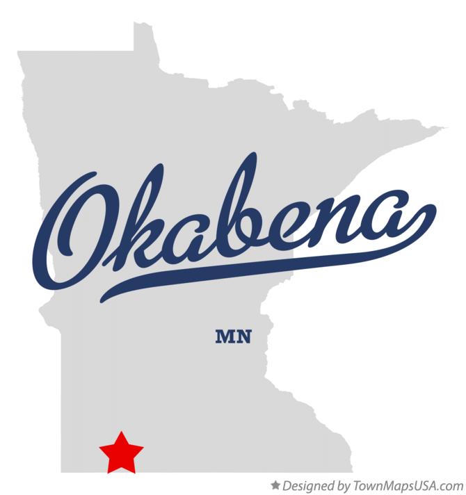 Map of Okabena, MN, Minnesota