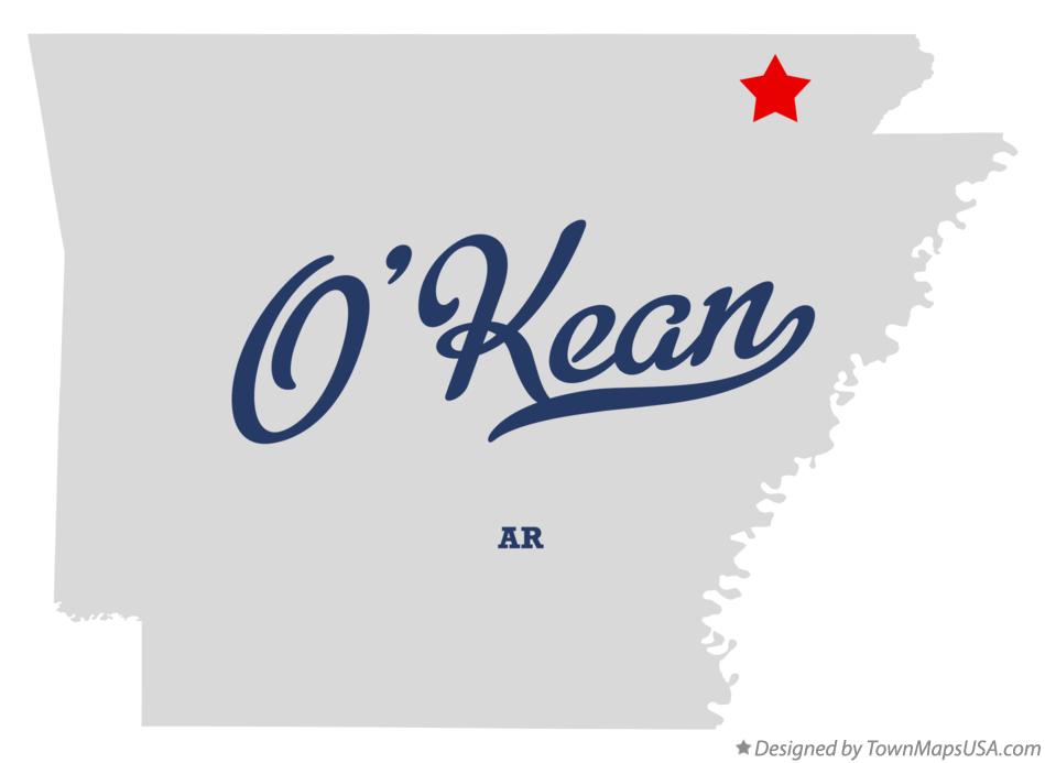 Map of O'Kean, AR, Arkansas
