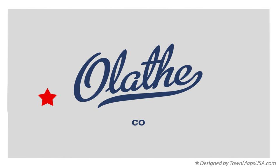 Map of Olathe, CO, Colorado