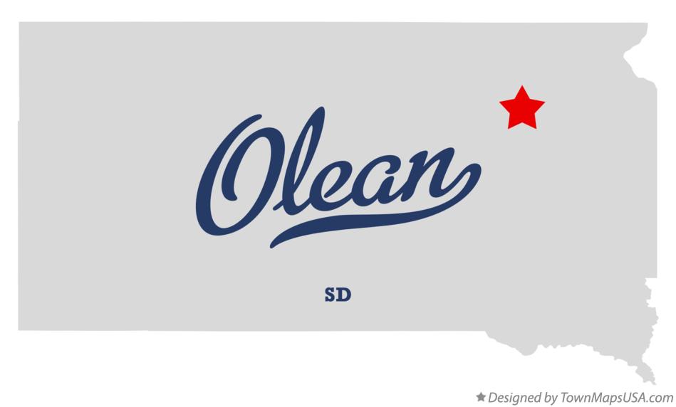 Map of Olean, SD, South Dakota