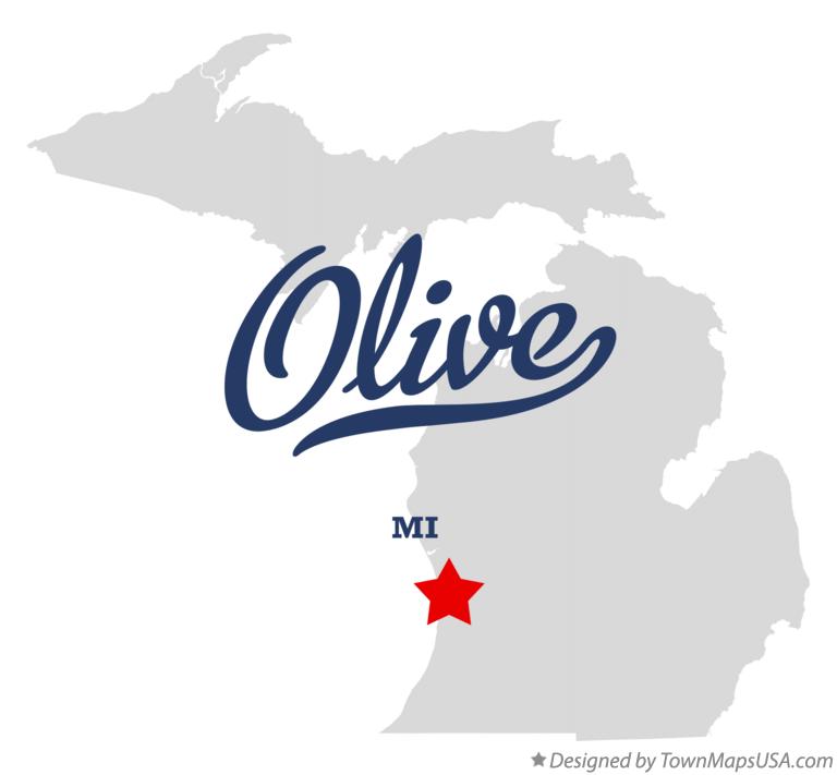 Map of Olive, Ottawa County, MI, Michigan