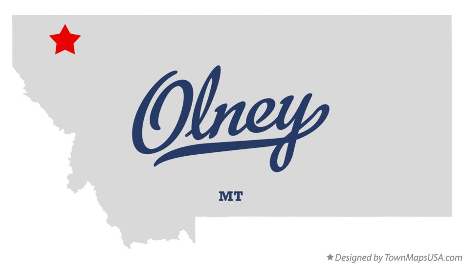 Map of Olney, MT, Montana