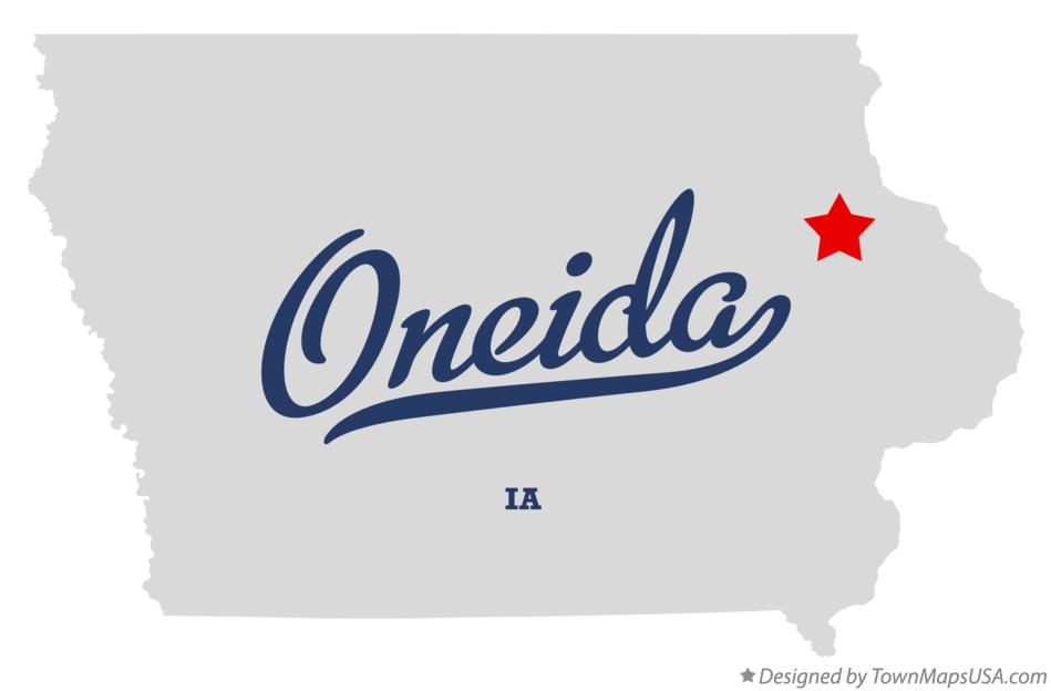 Map of Oneida, Delaware County, IA, Iowa