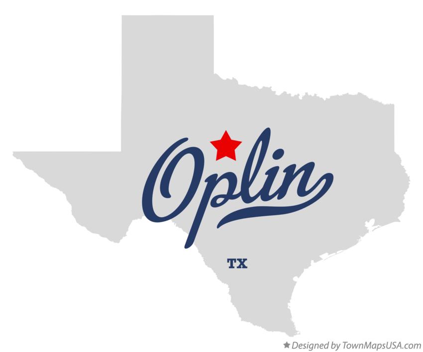 Map of Oplin, TX, Texas