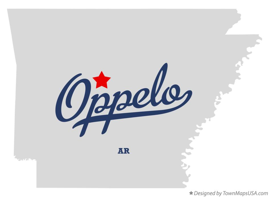 Map of Oppelo, AR, Arkansas