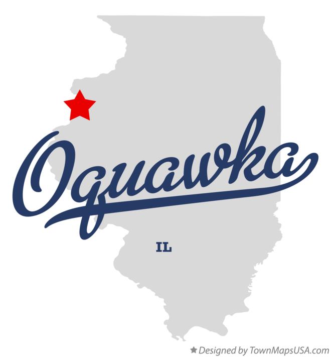 Map of Oquawka, IL, Illinois