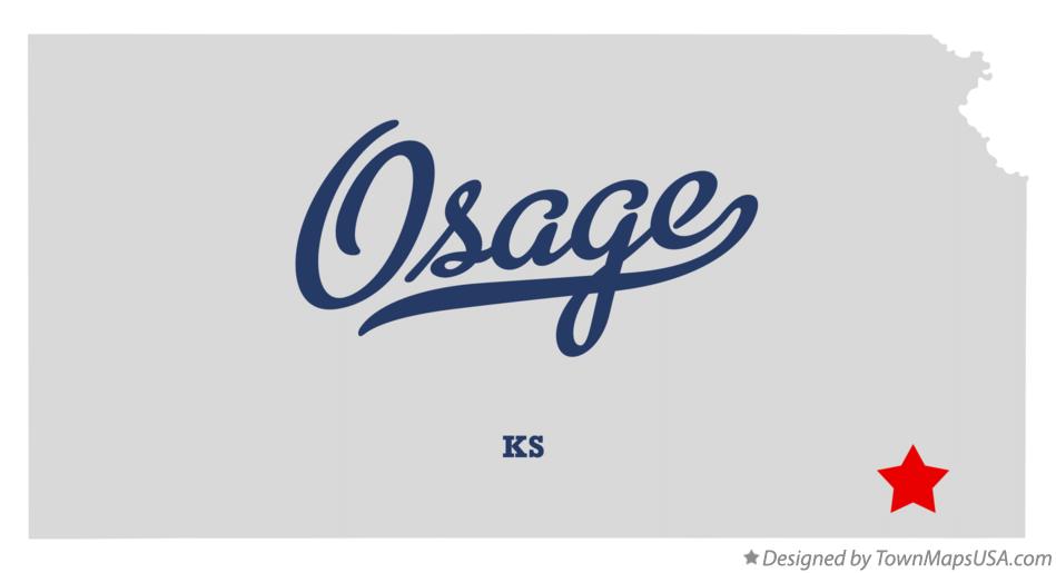 Map of Osage, Labette County, KS, Kansas
