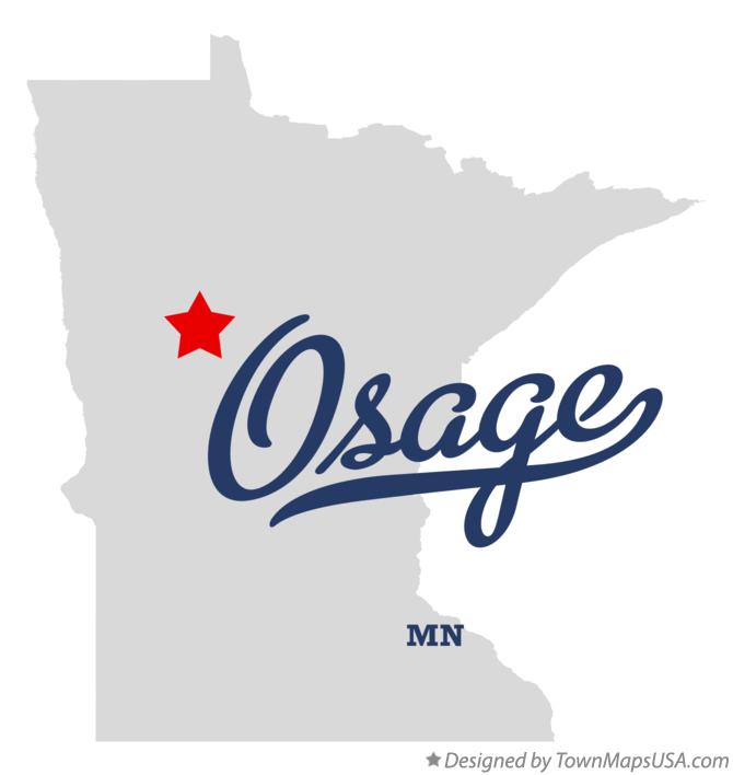 Map of Osage, MN, Minnesota