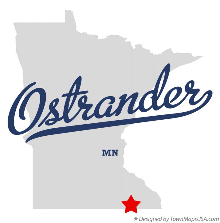 Map of Ostrander, MN, Minnesota