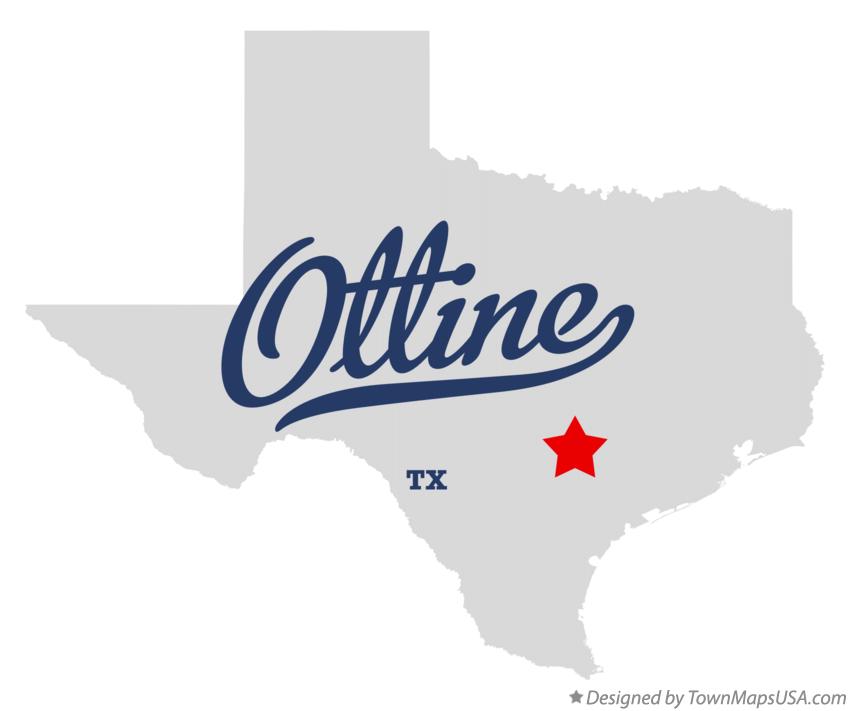 Map of Ottine, TX, Texas