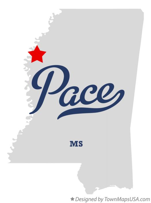 Map of Pace, MS, Mississippi