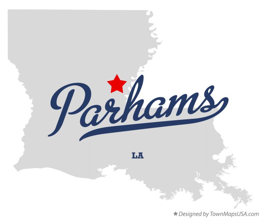 Map of Parhams, LA, Louisiana