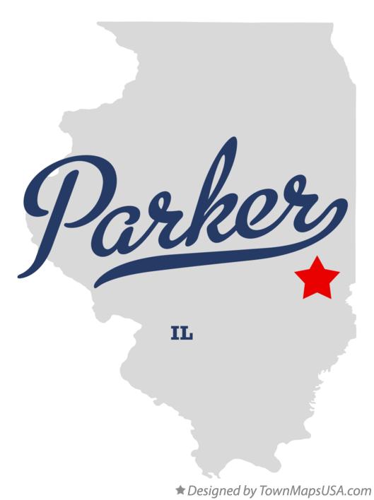 Map of Parker, IL, Illinois
