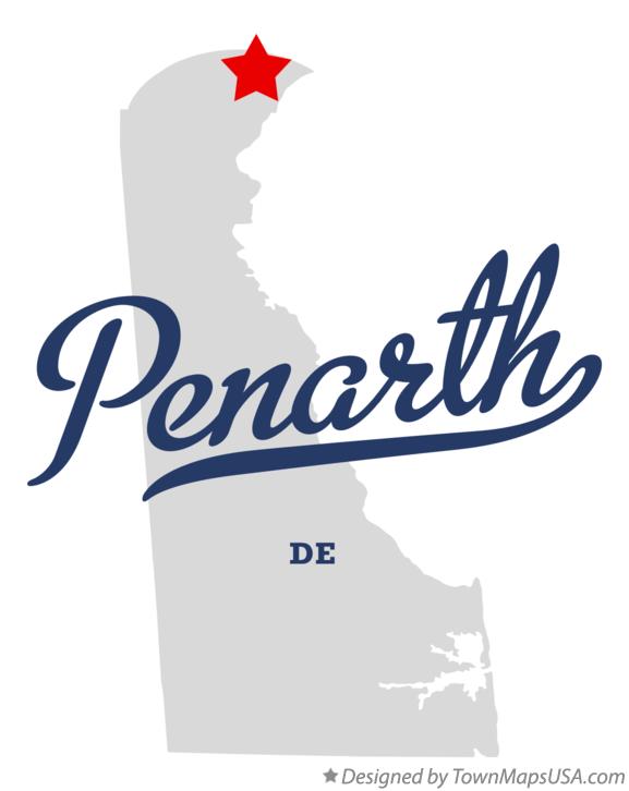 Map of Penarth, DE, Delaware