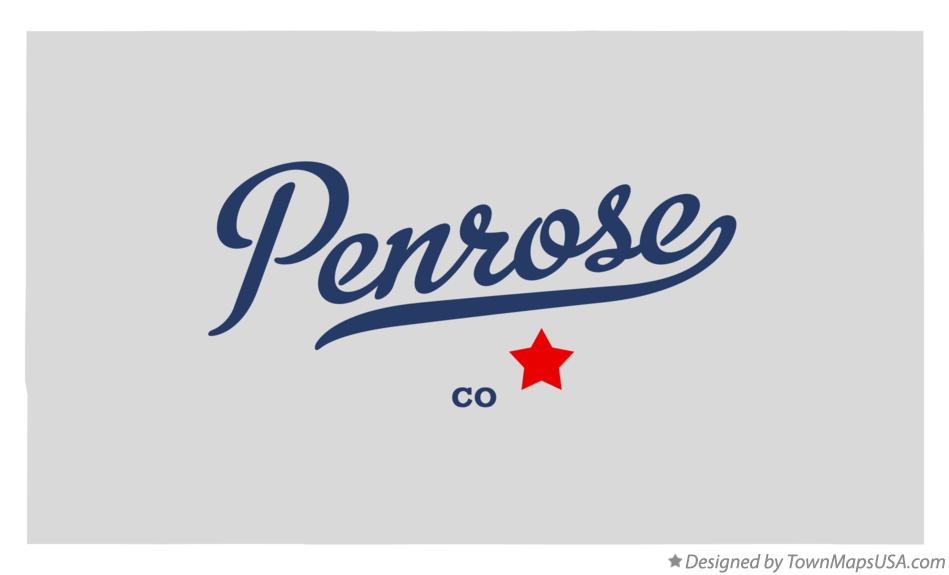 Map of Penrose, CO, Colorado
