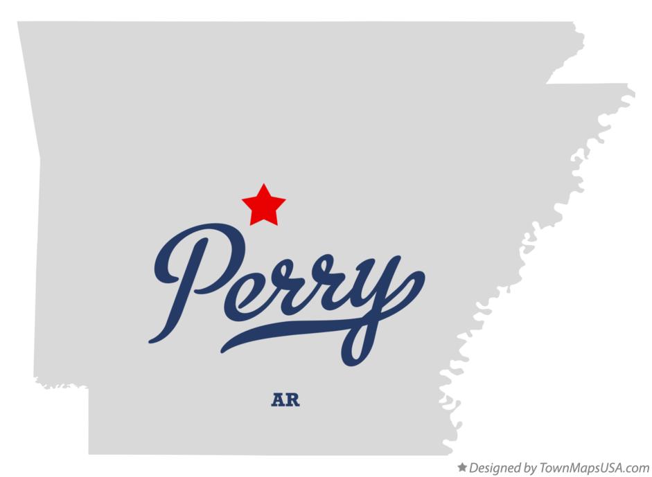 Map of Perry, Perry County, AR, Arkansas