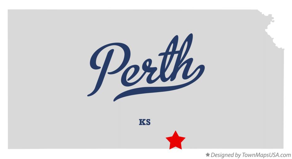 Map of Perth, KS, Kansas