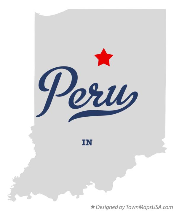 Map of Peru, IN, Indiana