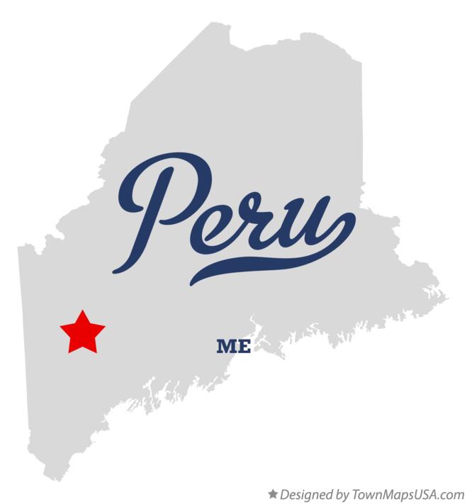 Map of Peru, ME, Maine
