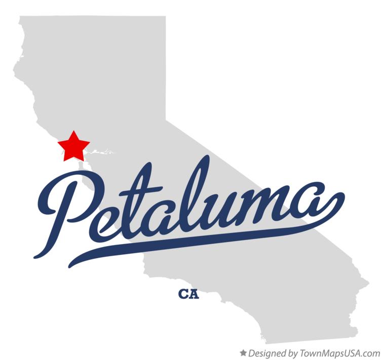 Map of Petaluma, CA, California