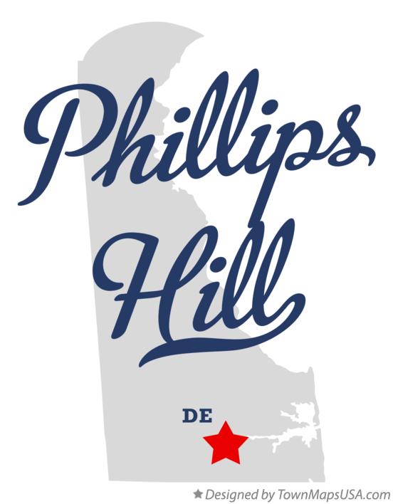 Map of Phillips Hill, DE, Delaware