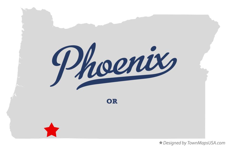 Map of Phoenix, OR, Oregon