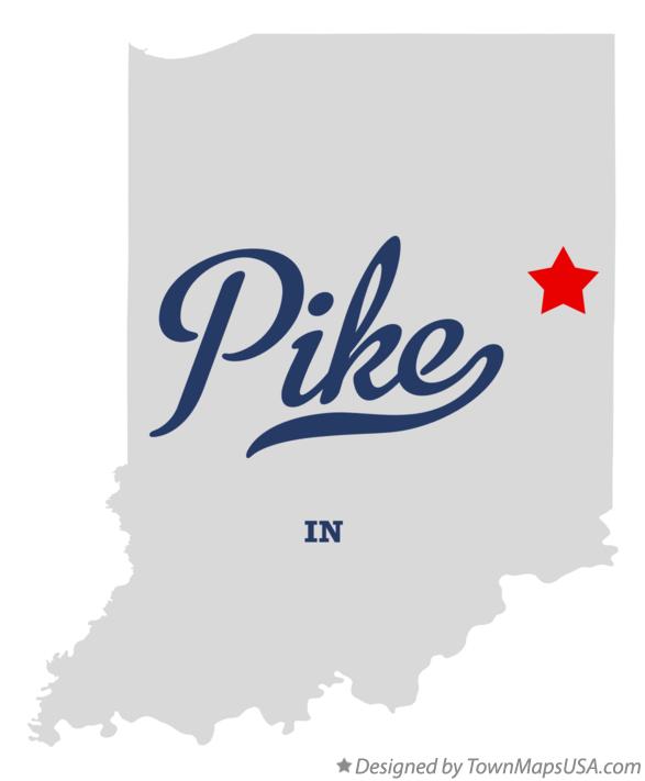 Map of Pike, Jay County, IN, Indiana