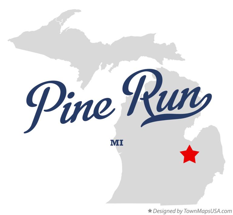 Map of Pine Run, MI, Michigan
