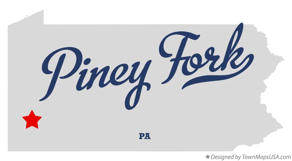 Map of Piney Fork, PA, Pennsylvania