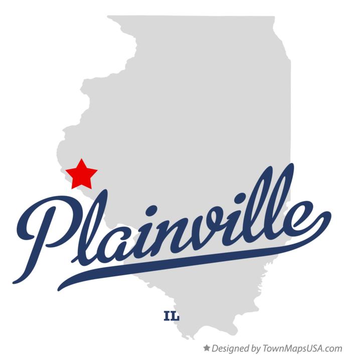 Map of Plainville, IL, Illinois