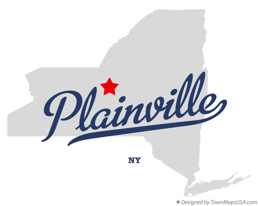 Map of Plainville, NY, New York